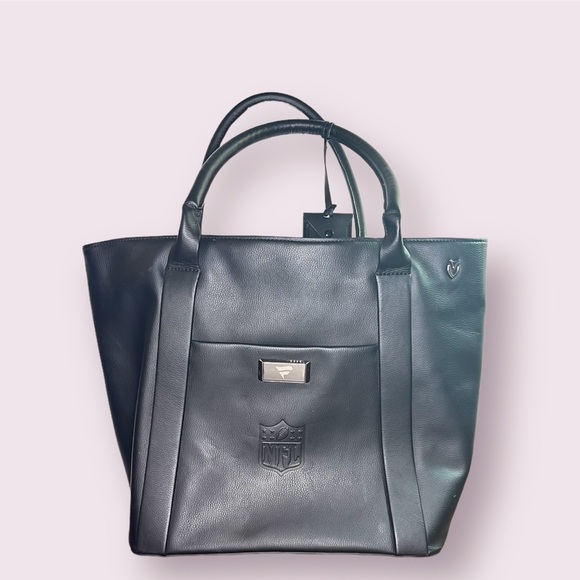 Vessel Signature 2.0 Black Tote Bag Leather Purse Large Travel Case NFL Logo - Picture 10 of 10